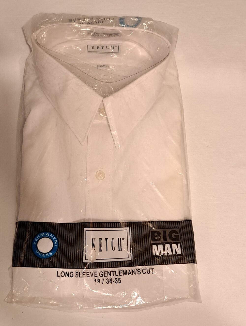 Ketch Men's Dress Shirt Size 18 34-35 White New